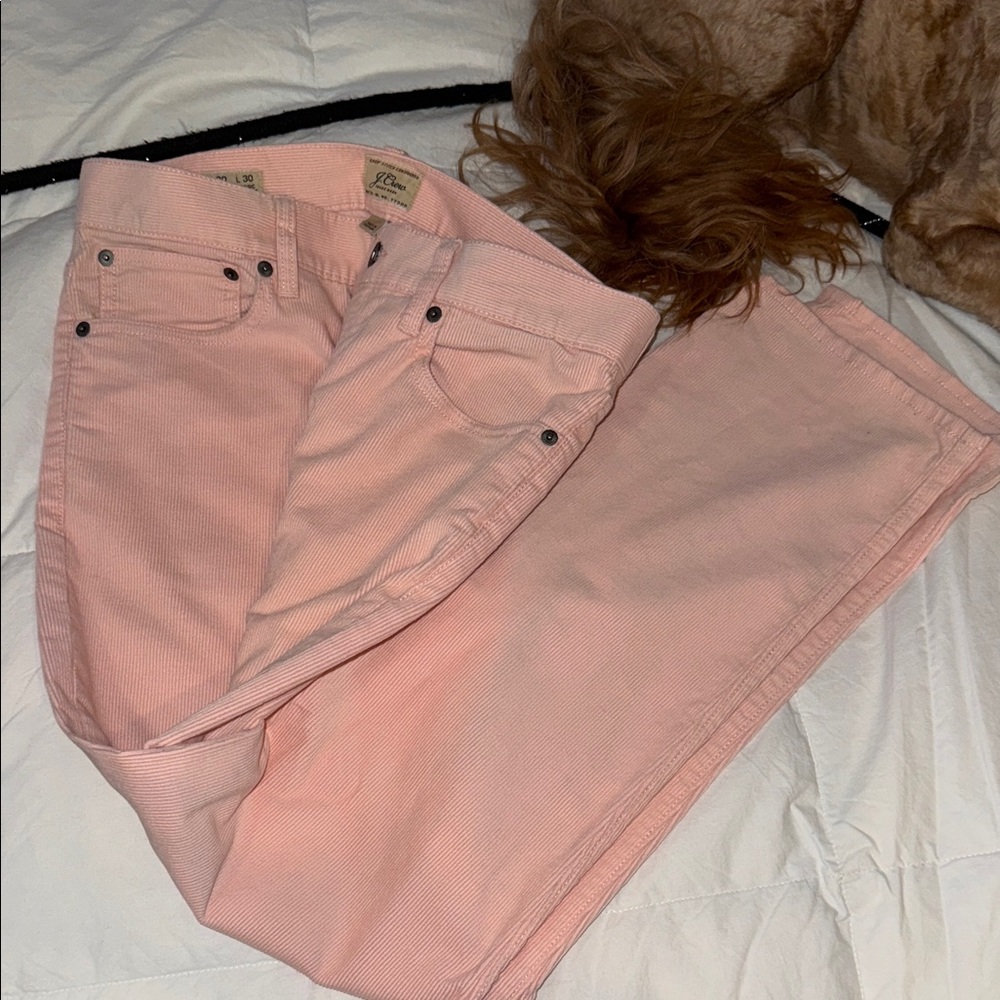 J. Crew MEN’s Straight Leg Corduroy Pant  in Soft Pink